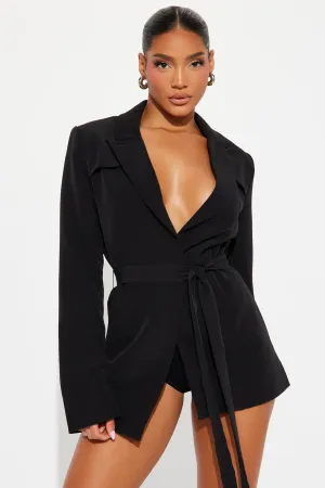 About Her Business Blazer - Black