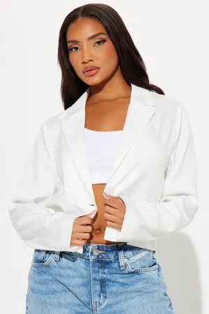 About My Business Cropped Blazer - Ivory