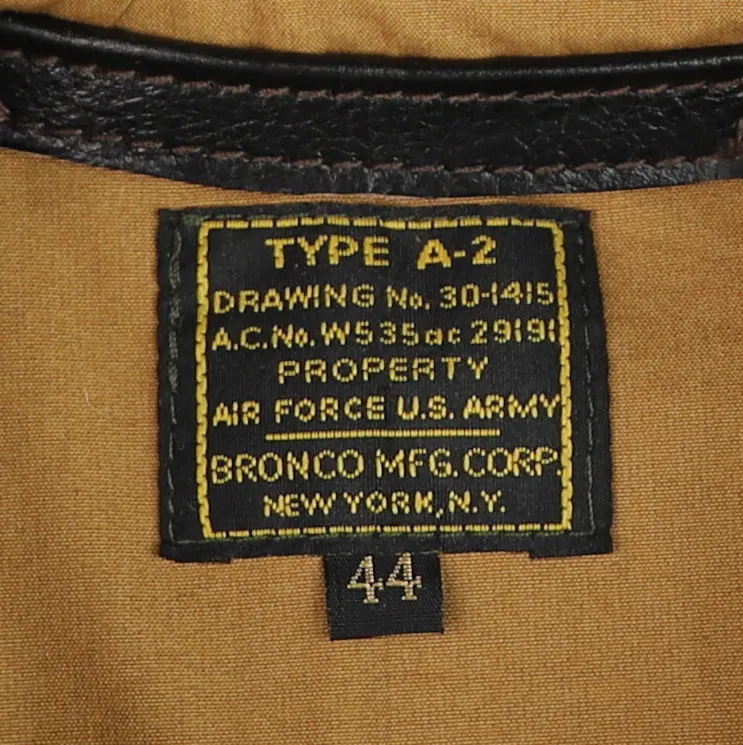 Aero A-2 Military Flight Jacket, size 44, Blackened Brown Vicenza