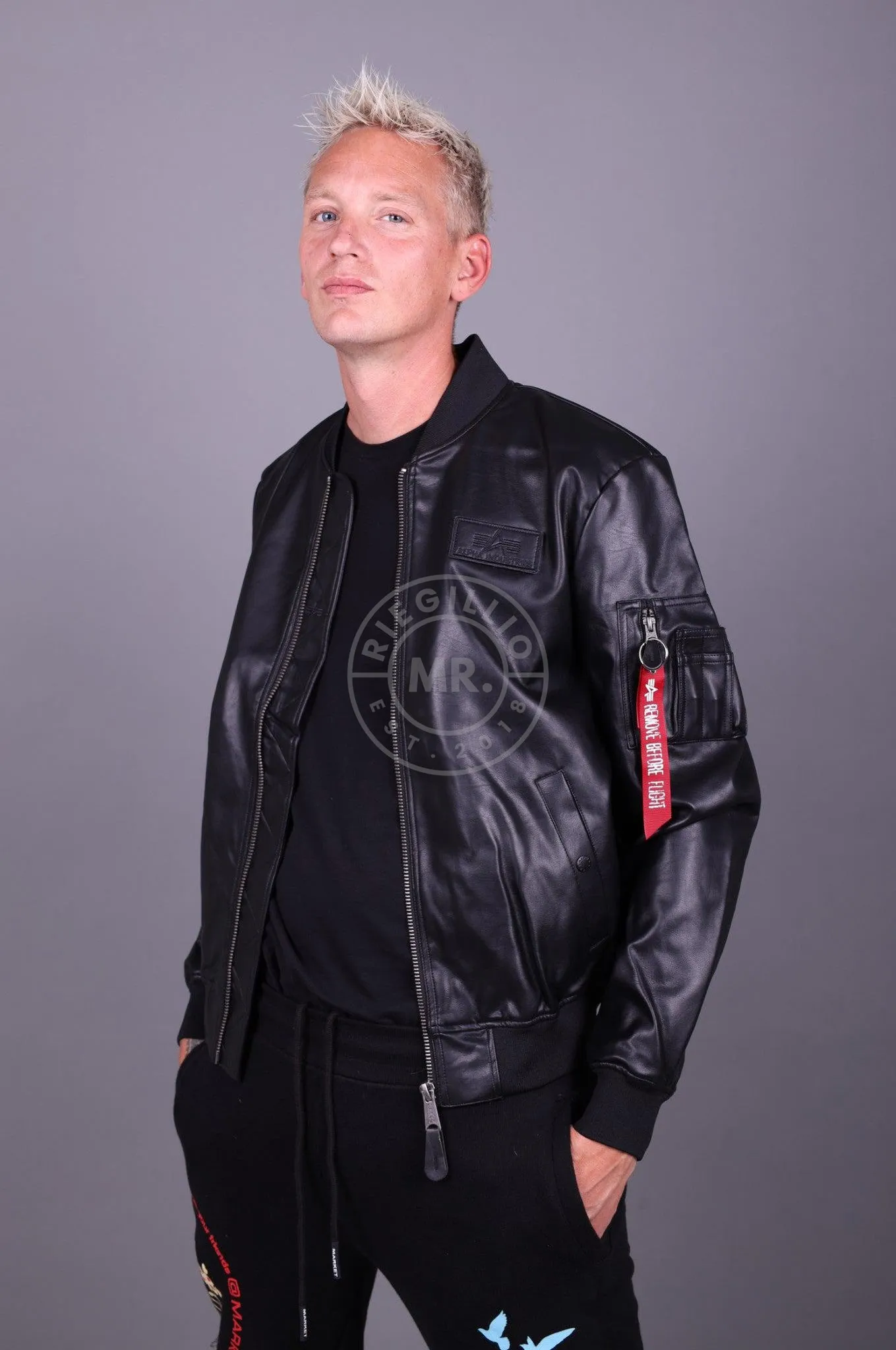 Alpha Industries MA-1 VF Vegan Leather Black