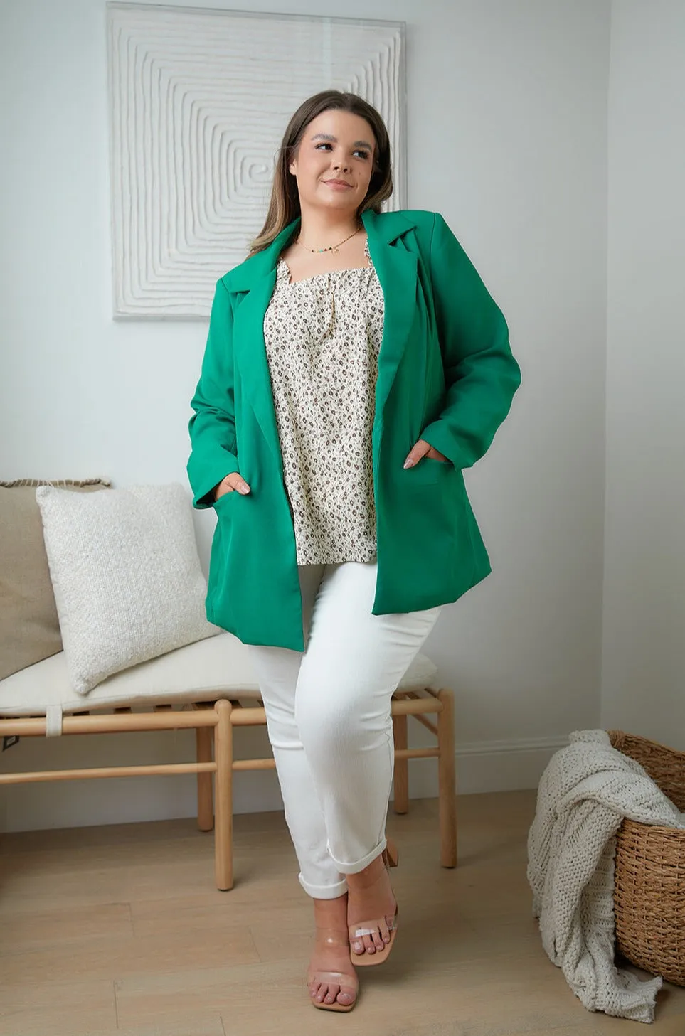 Andree By Unit Business as Usual Blazer in Green