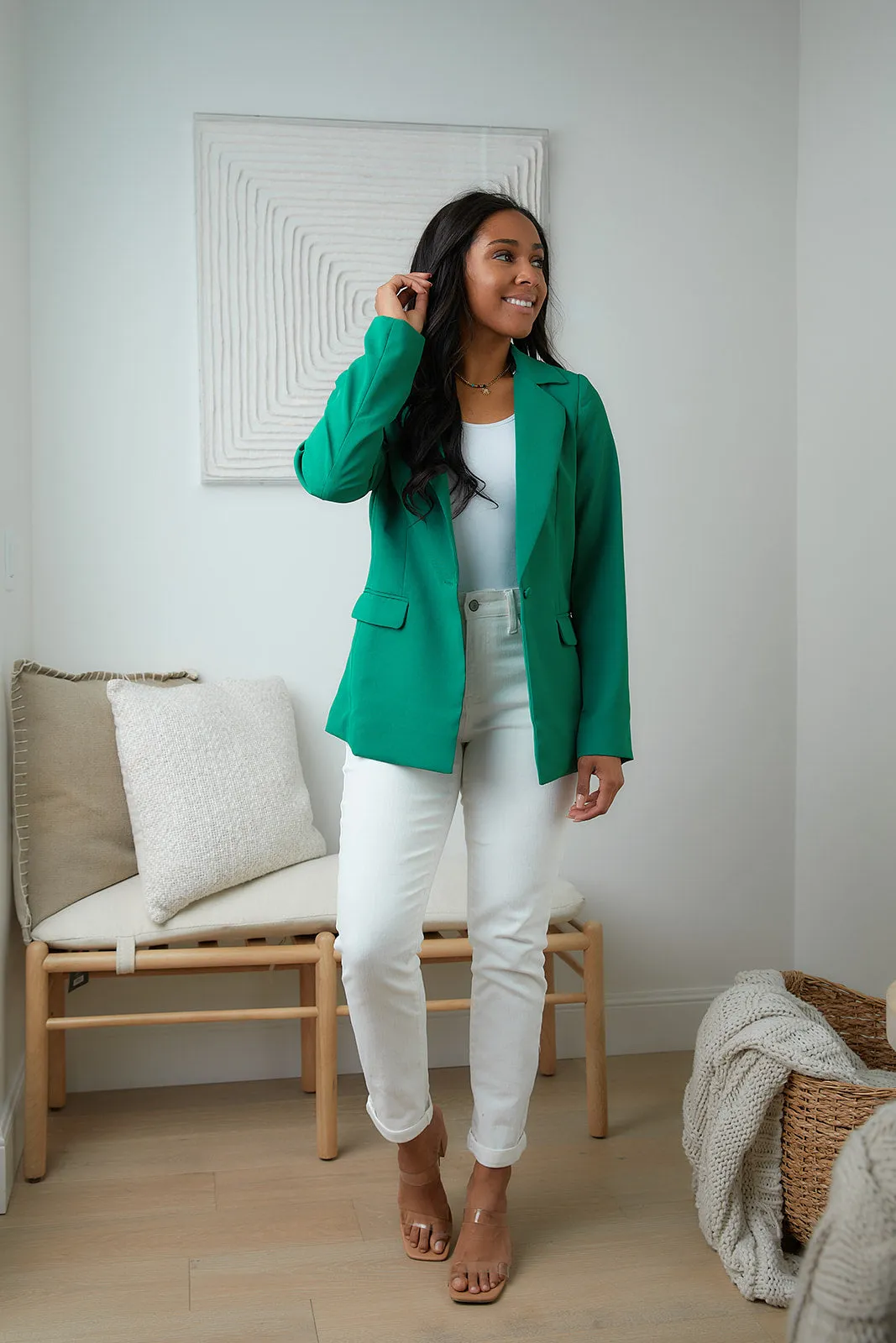 Andree By Unit Business as Usual Blazer in Green