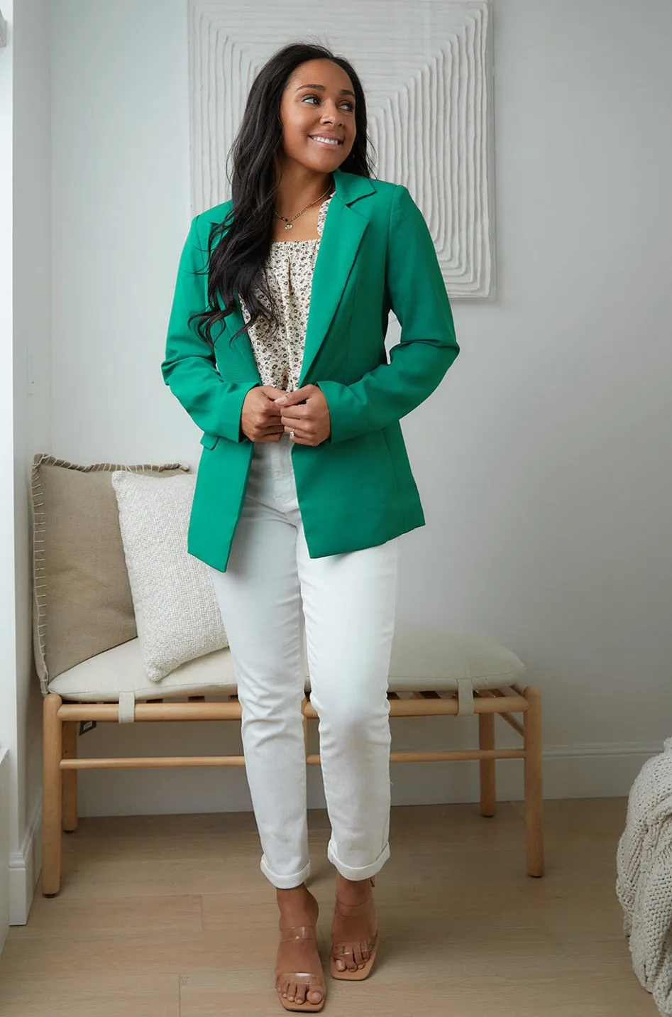 Andree By Unit Business as Usual Blazer in Green