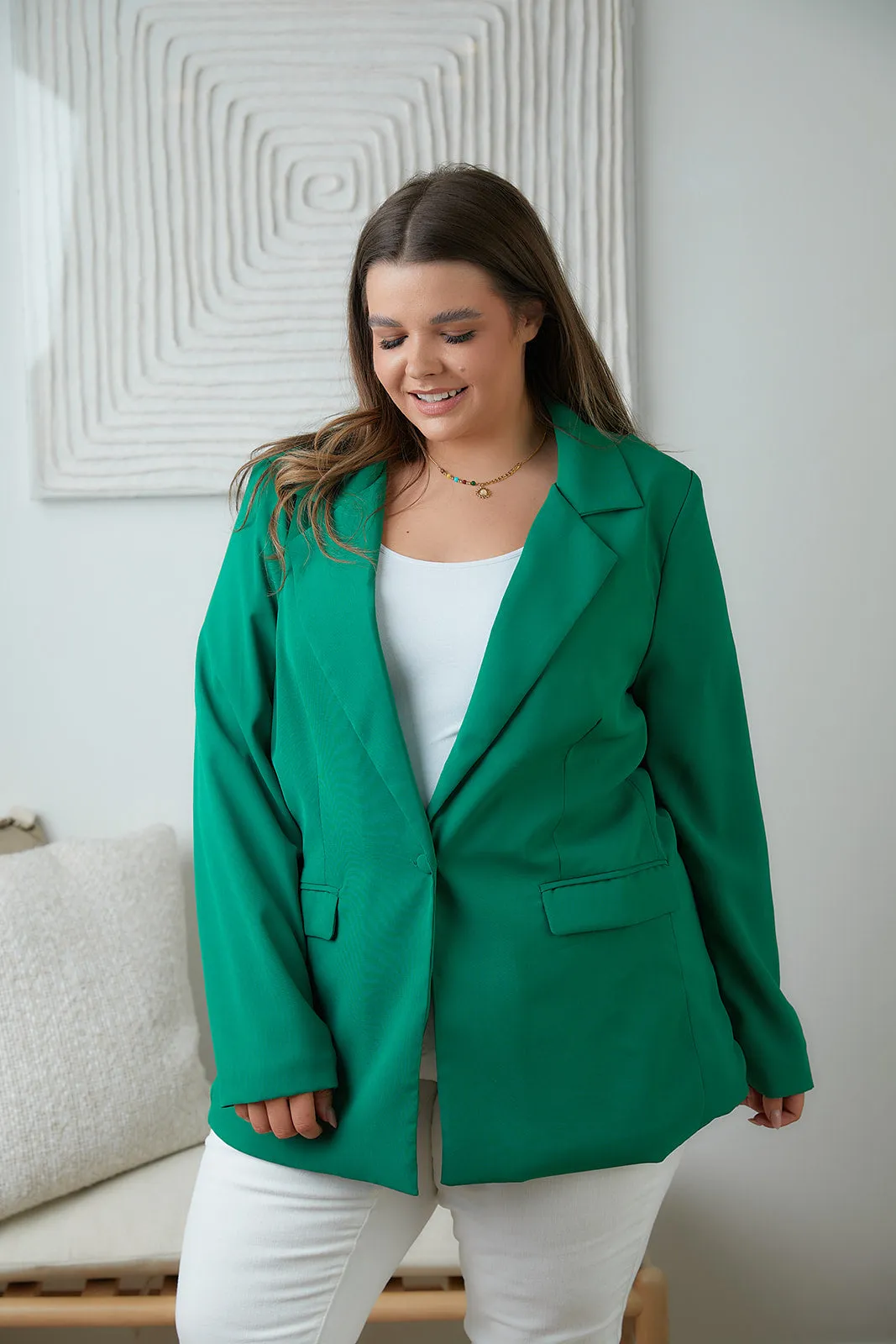 Andree By Unit Business as Usual Blazer in Green