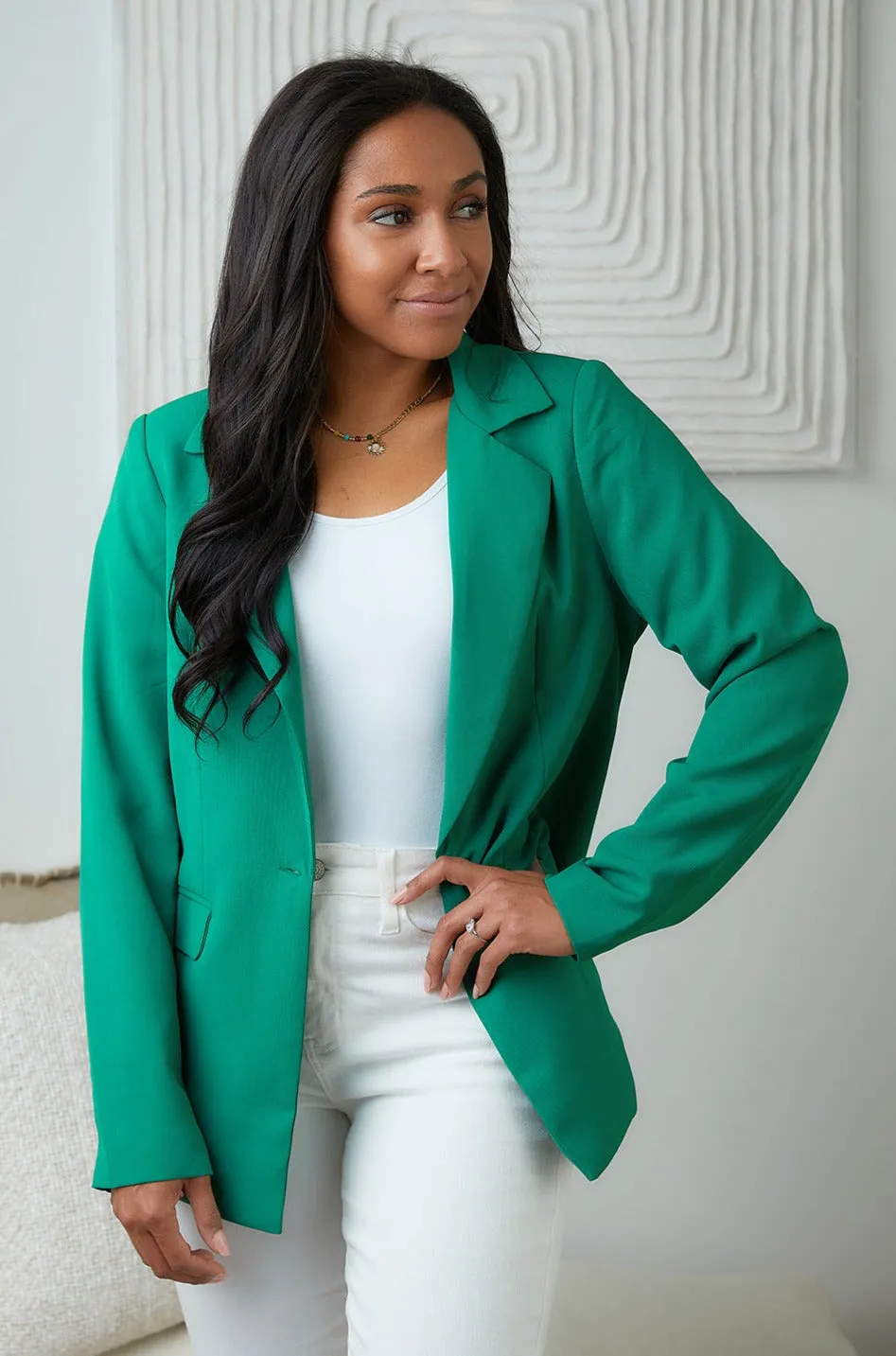 Andree By Unit Business as Usual Blazer in Green