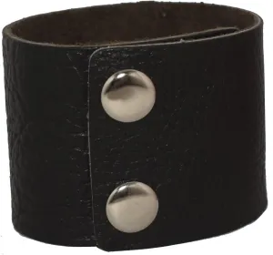 AZYOUNG Men's Black Brown White 5cm Wide Leather Bracelet Two Rows of Buckles Wristband Cuff Bangle,Length:23cm