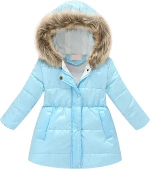 Baby Toddler Boys Girls Winter Padded Down Coats Thicken Long Parka Puffer Jacket Fleece Warm Quilted Outerwear