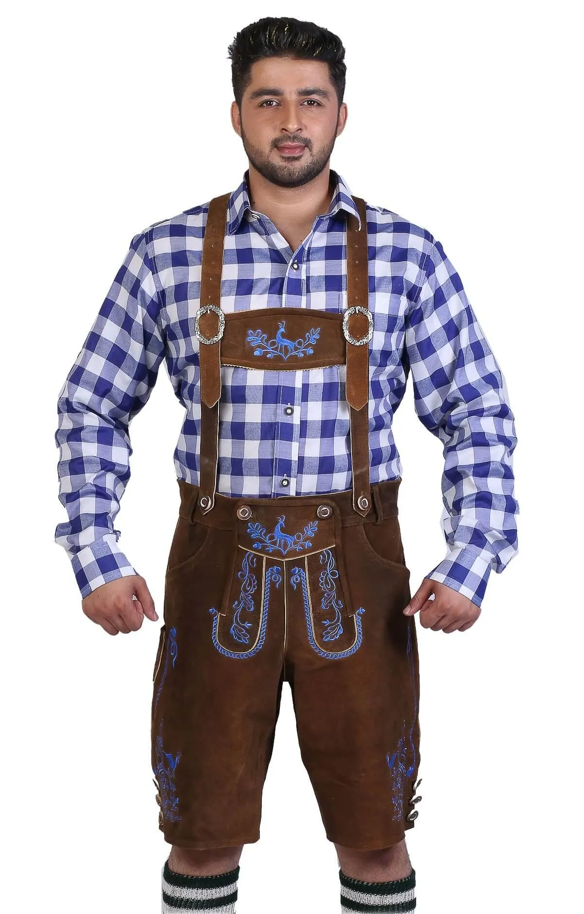 Bavarian Herren Lederhosen Brown Howl