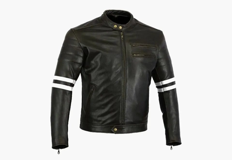 BGA The Rocker Motorcycle Jacket Black/White