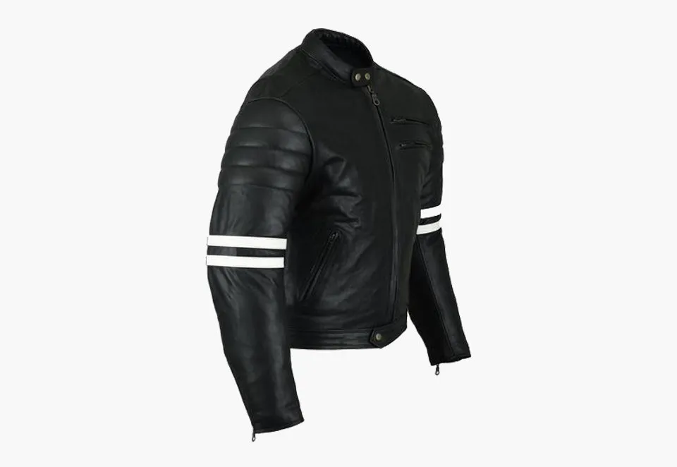 BGA The Rocker Motorcycle Jacket Black/White
