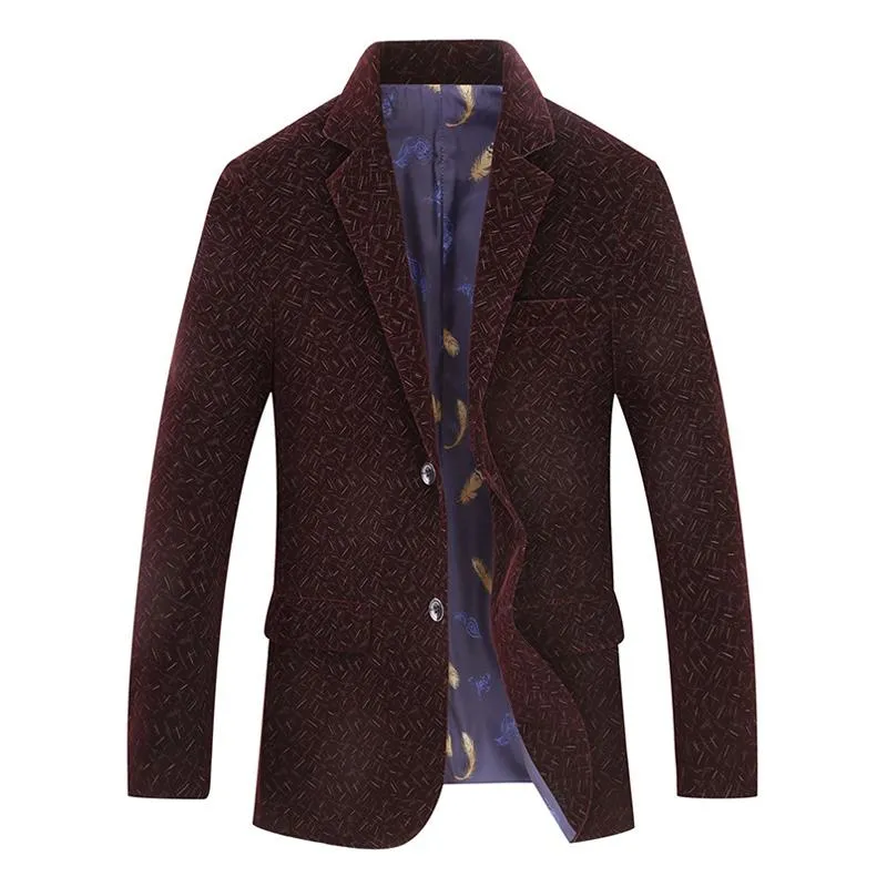 Blazer en velours vintage à revers crantés