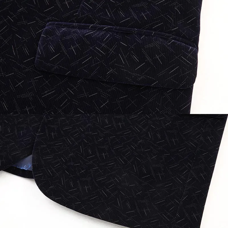 Blazer en velours vintage à revers crantés