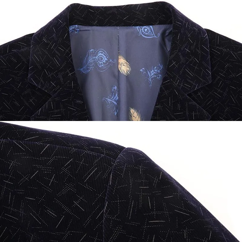 Blazer en velours vintage à revers crantés