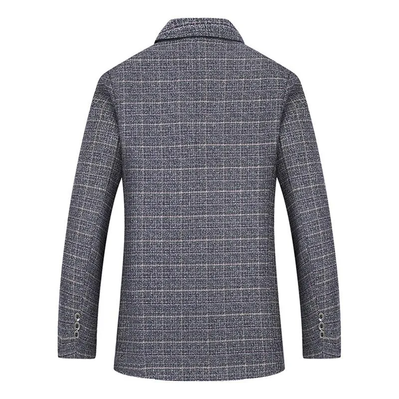 Blazer vintage décontracté à carreaux pour homme