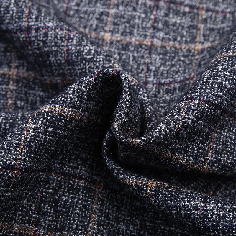 Blazer vintage décontracté à carreaux pour homme