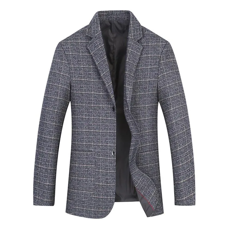 Blazer vintage décontracté à carreaux pour homme