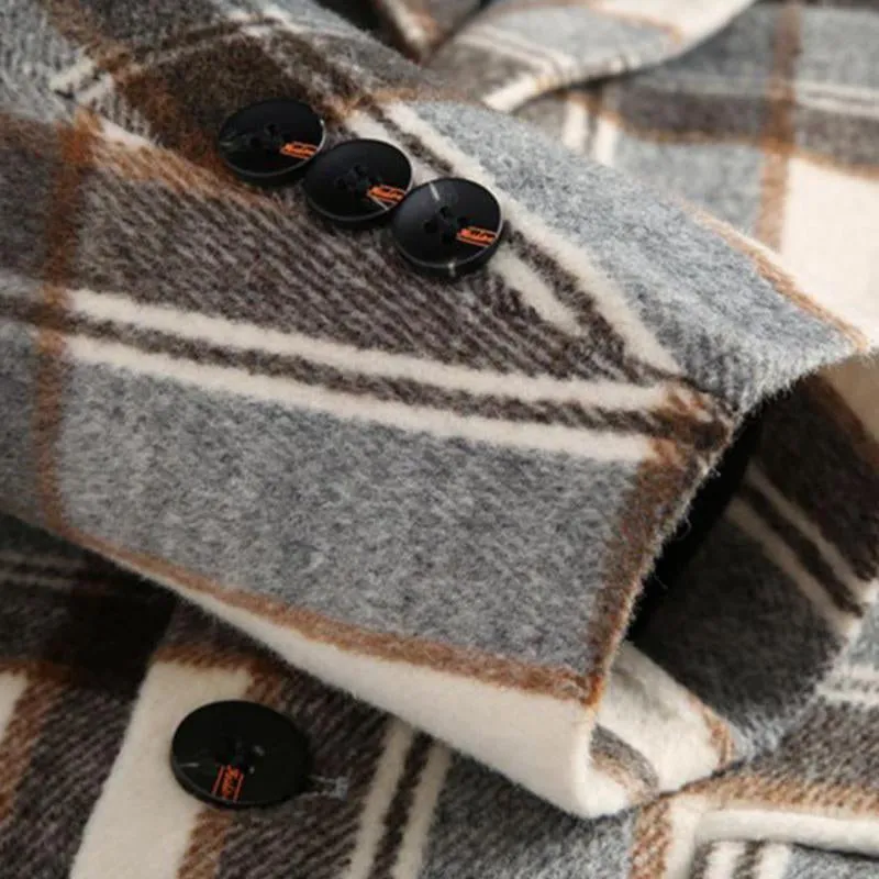 Blazer vintage décontracté à carreaux pour hommes