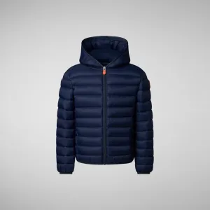 Boys' Hooded Animal free Puffer Jacket Dony in Navy blue