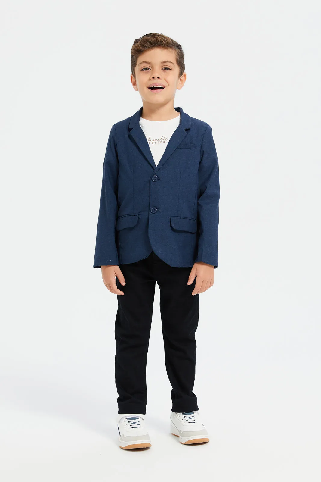 Boys Navy Formal Plain Blazer