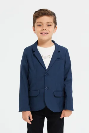 Boys Navy Formal Plain Blazer