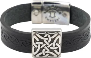 Briomhar Irish Leather Celtic Knot Bracelet - Irish Jewelry Made in Ireland