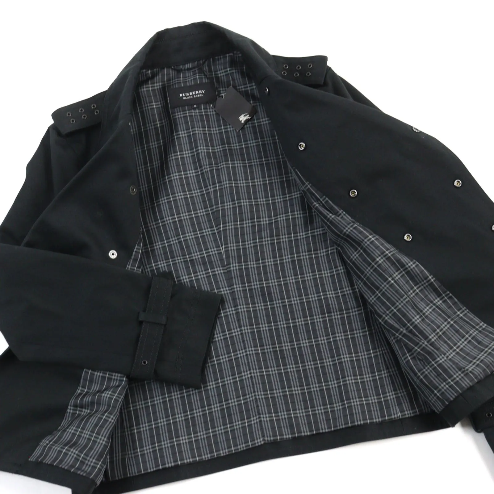 Burberry Leather Trench Coat Black M