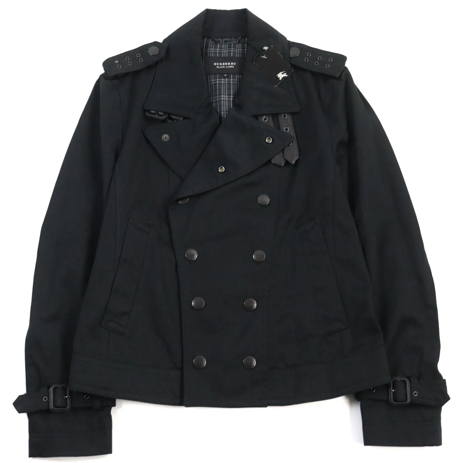 Burberry Leather Trench Coat Black M