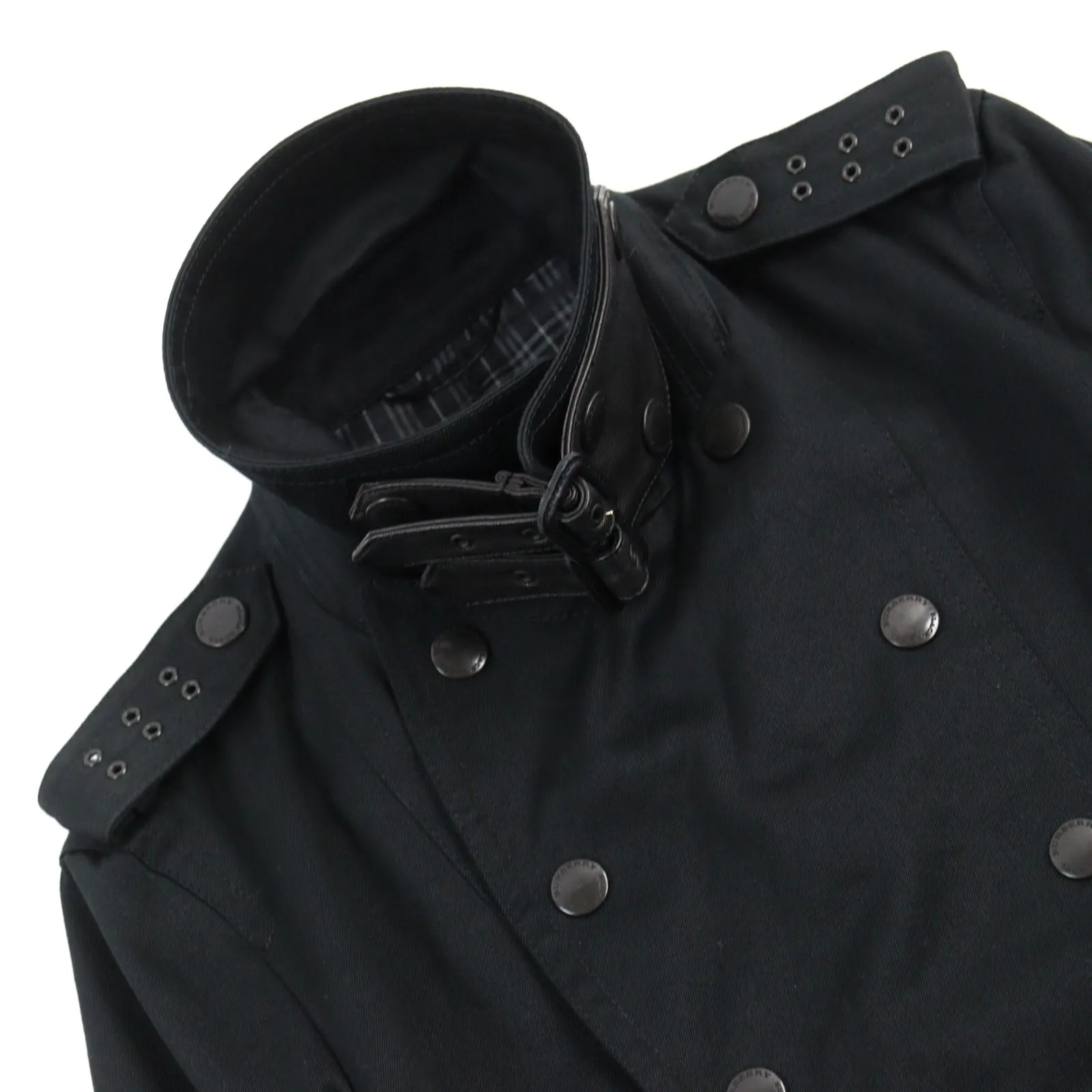 Burberry Leather Trench Coat Black M
