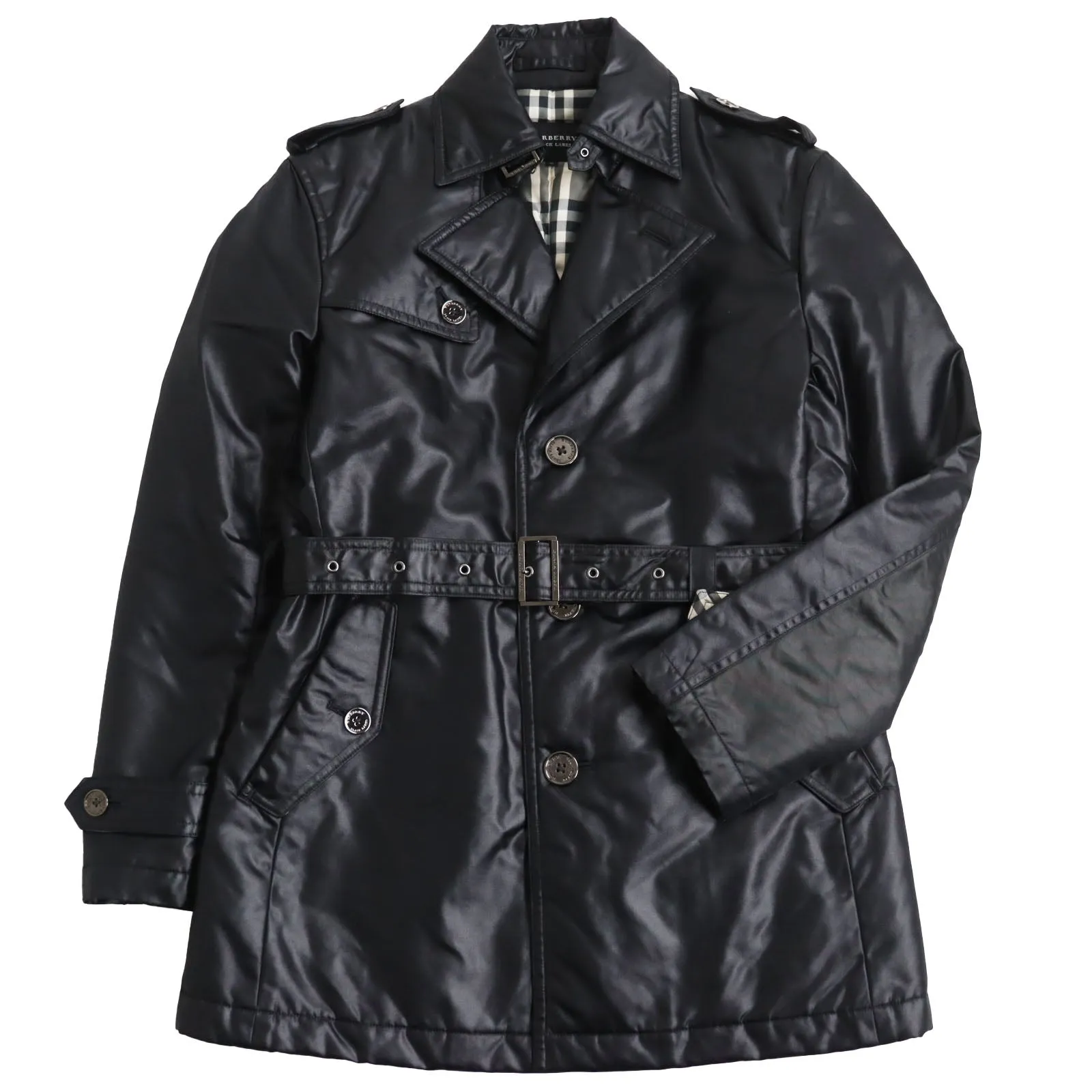 Burberry Nylon Trench Coat Black M