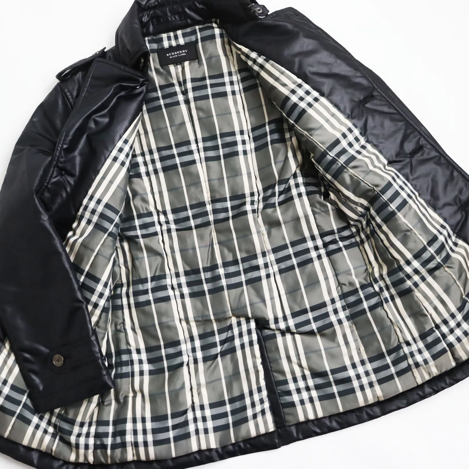 Burberry Nylon Trench Coat Black M