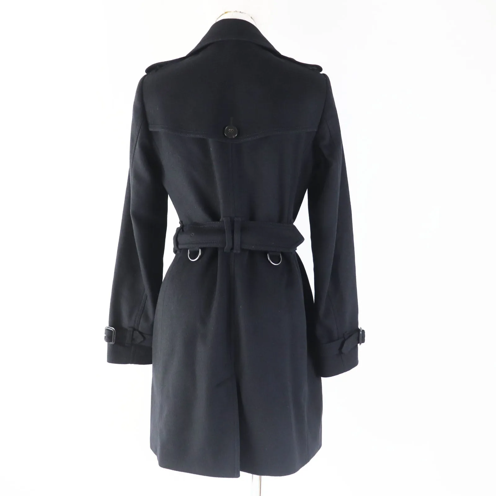 Burberry Wool Cashmere Trench Coat Black 38