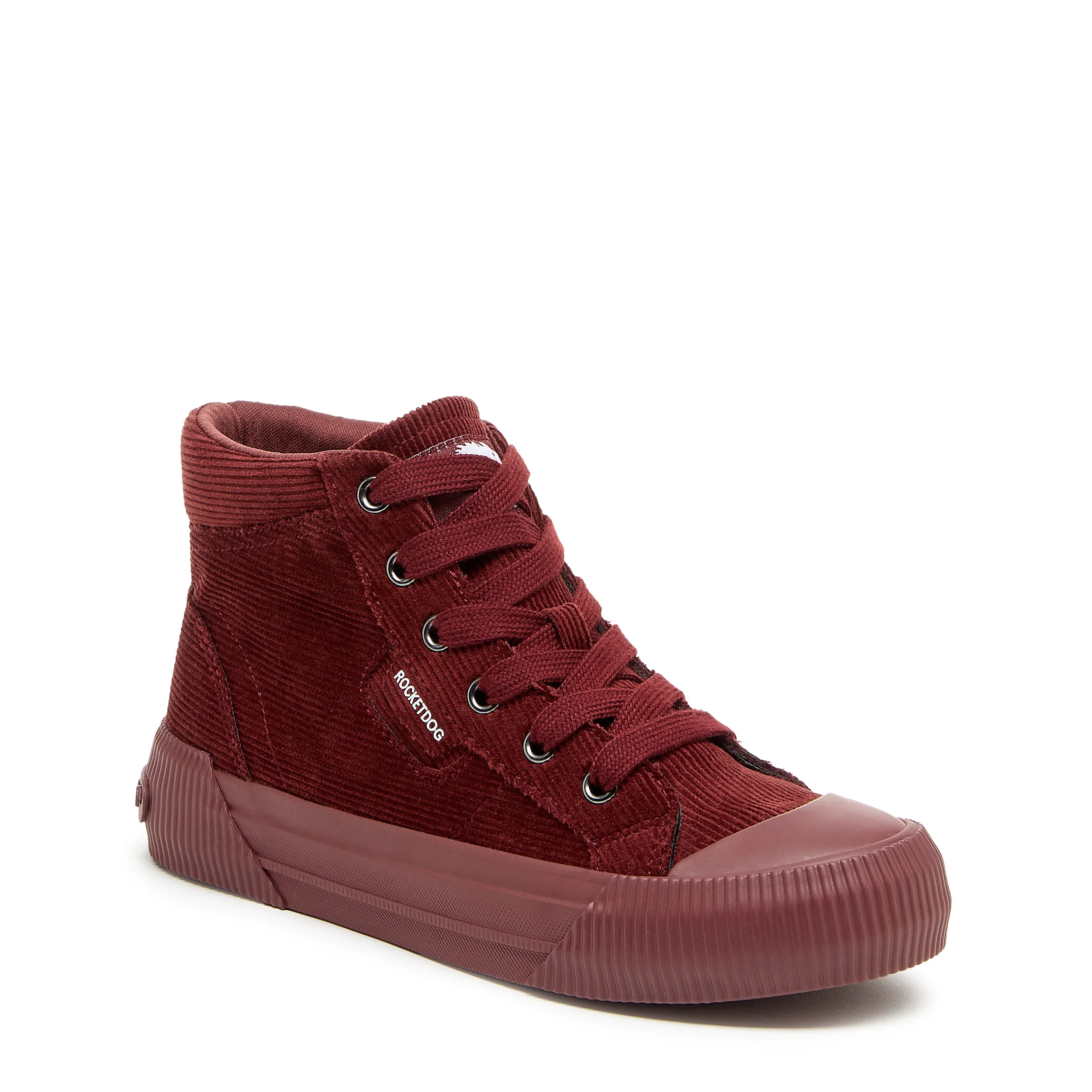 Cheery Rust Corduroy High-top Trainers