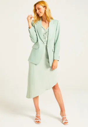 Classic Blazer with Pockets in Sage Green