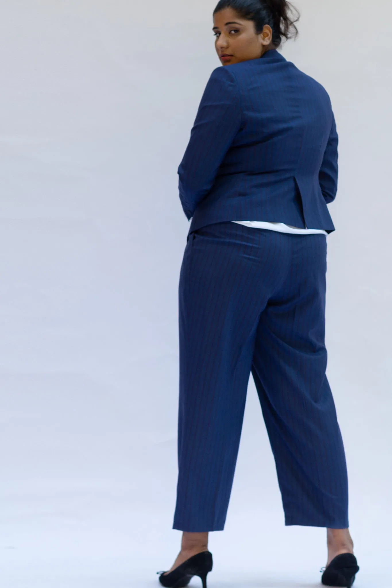 Cobalt Pinstripe Formal Blazer