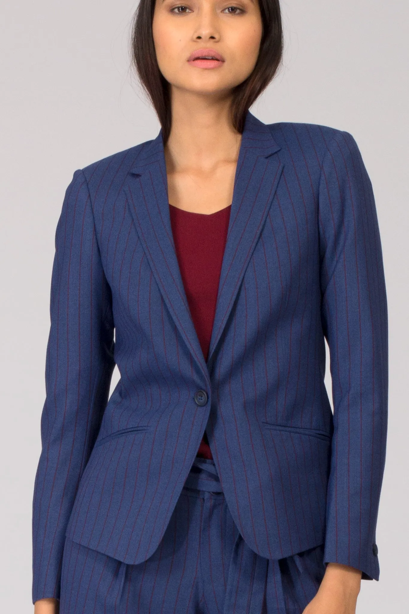 Cobalt Pinstripe Formal Blazer