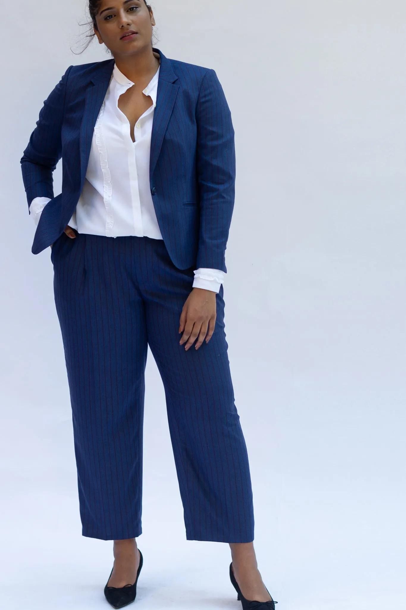 Cobalt Pinstripe Formal Blazer