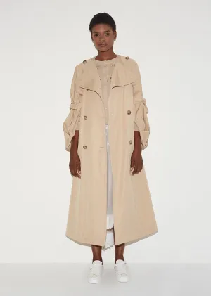 Collarless Tie Sleeve Coat