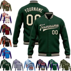Custom Name Team Name Number Light Blue White Tampa Florida City Edition 3D Bomber Full-Snap Jacket