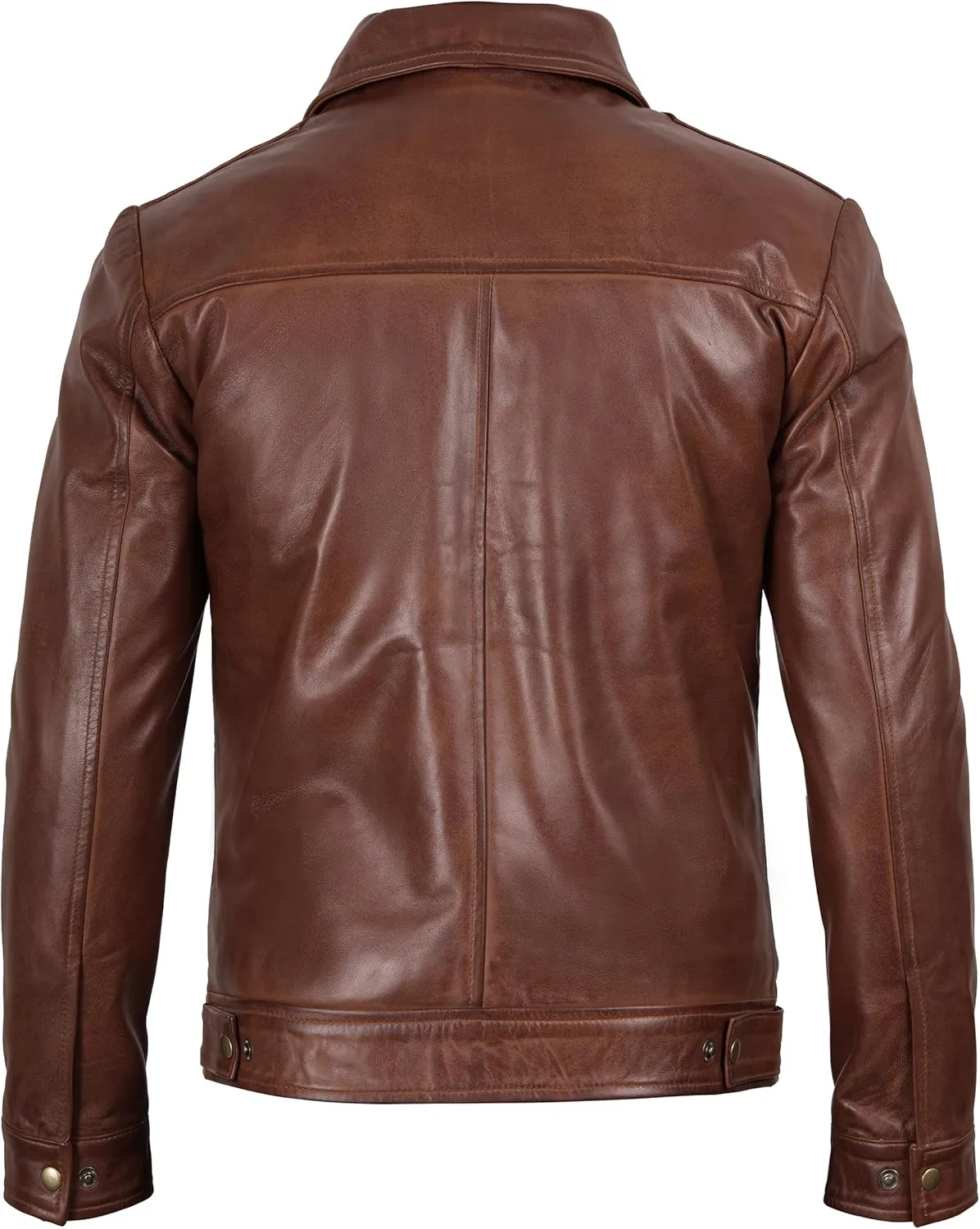 Decrum Mens Leather Jacket - Real Lambskin Classic Vintage Style Leather Jackets For Men