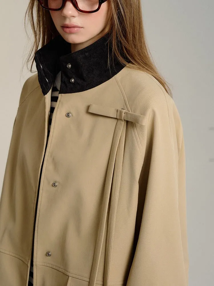 Detachable Butterfly Knot Trench Coat