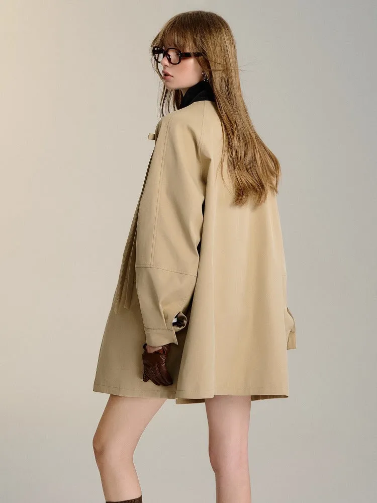 Detachable Butterfly Knot Trench Coat