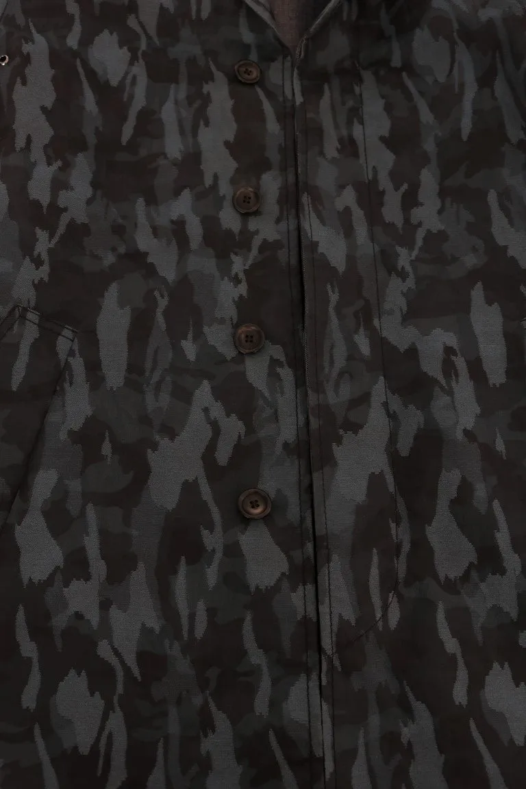 Dolce & Gabbana Blue Camouflage Print Coat