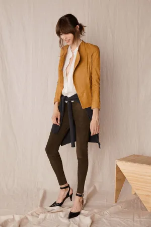 Elizabeth Drape Jacket Malto Leather - SAMPLE
