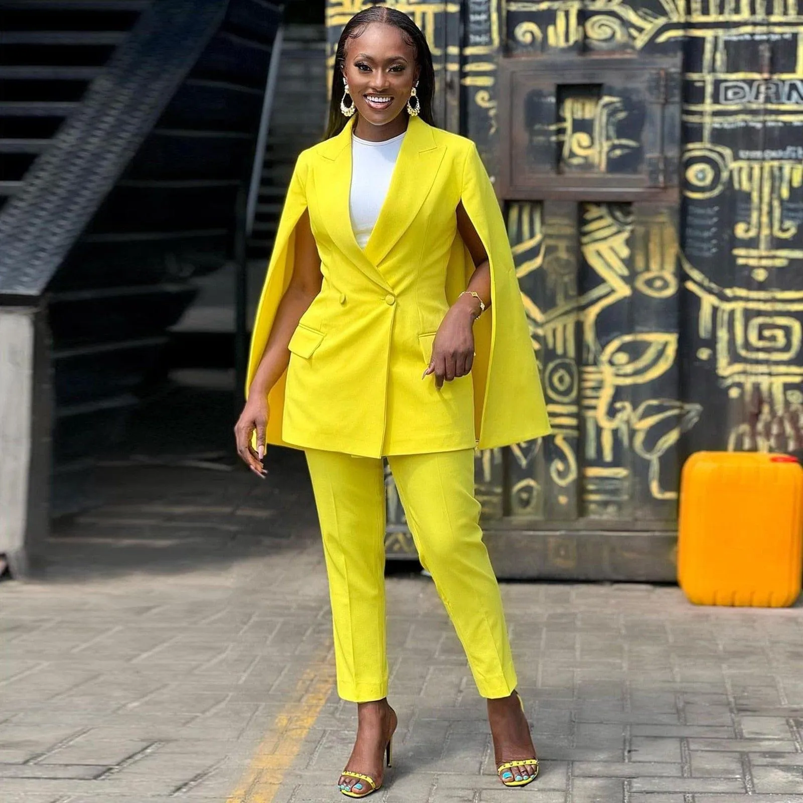 Fake Sleeve Shawl Business Blazer