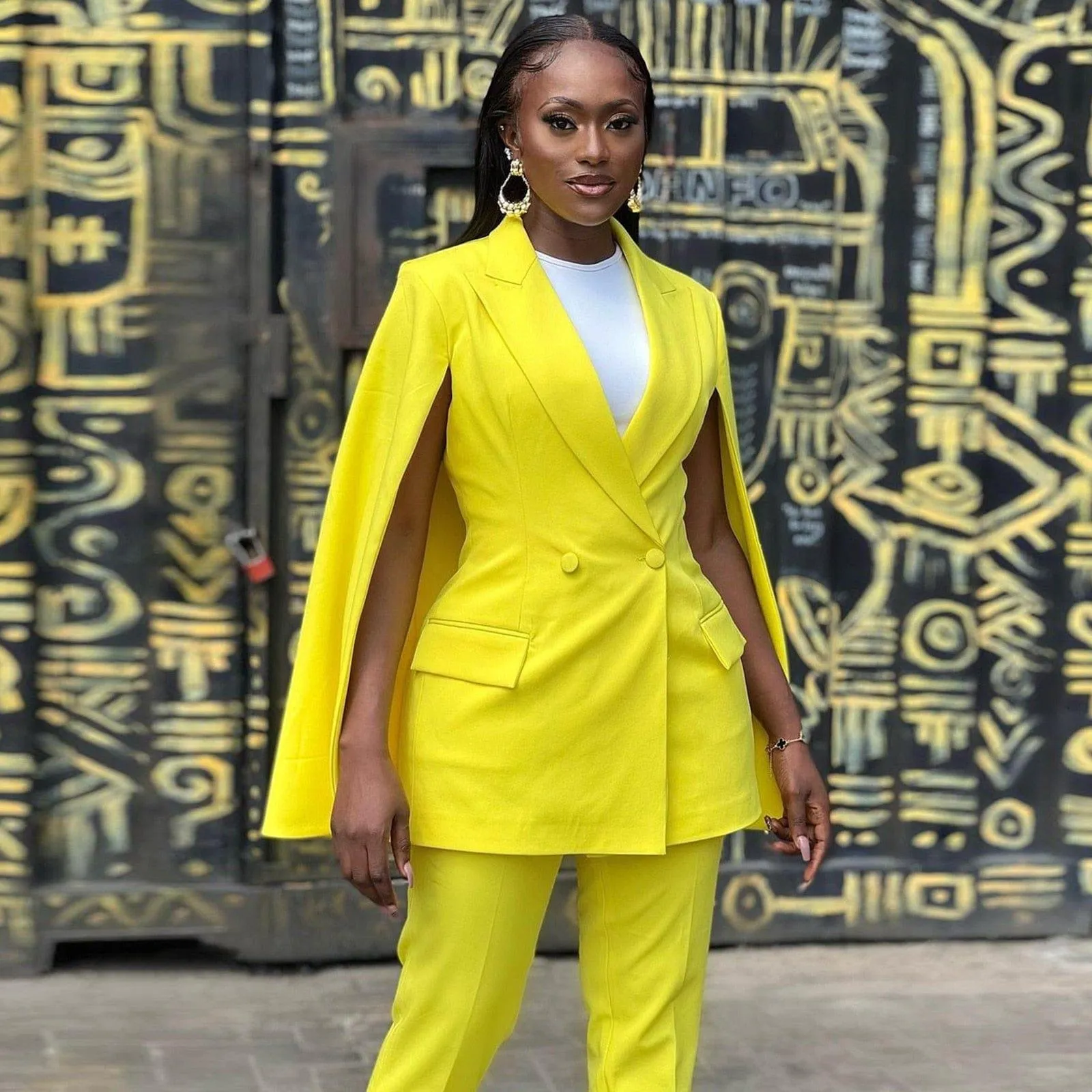 Fake Sleeve Shawl Business Blazer