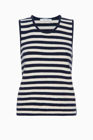 Frame Denim Mariner Sweater Knit Tank - Navy Multi