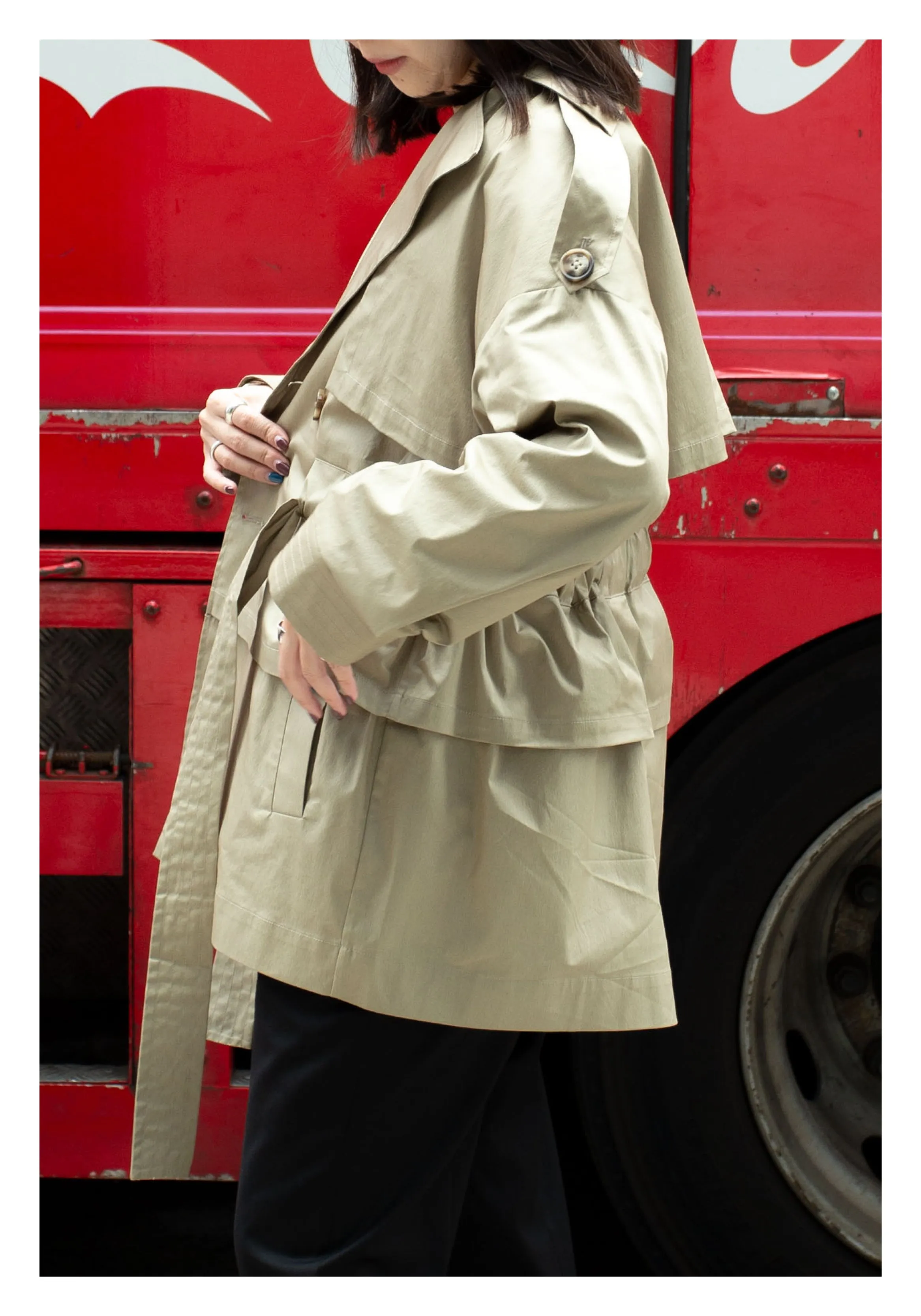 Gathering Mid Trench Coat Khaki