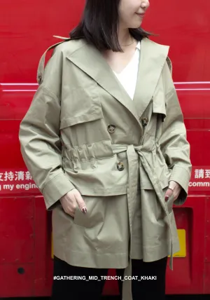 Gathering Mid Trench Coat Khaki