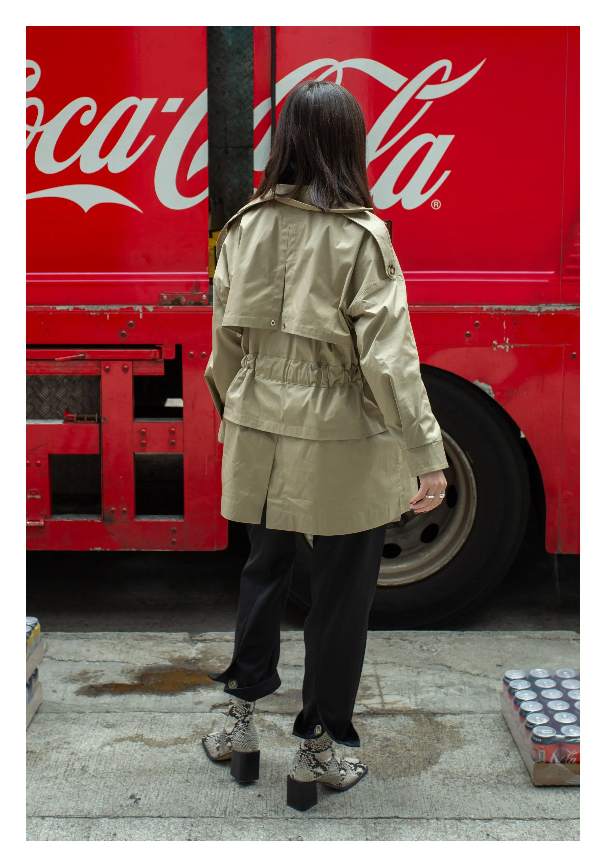 Gathering Mid Trench Coat Khaki