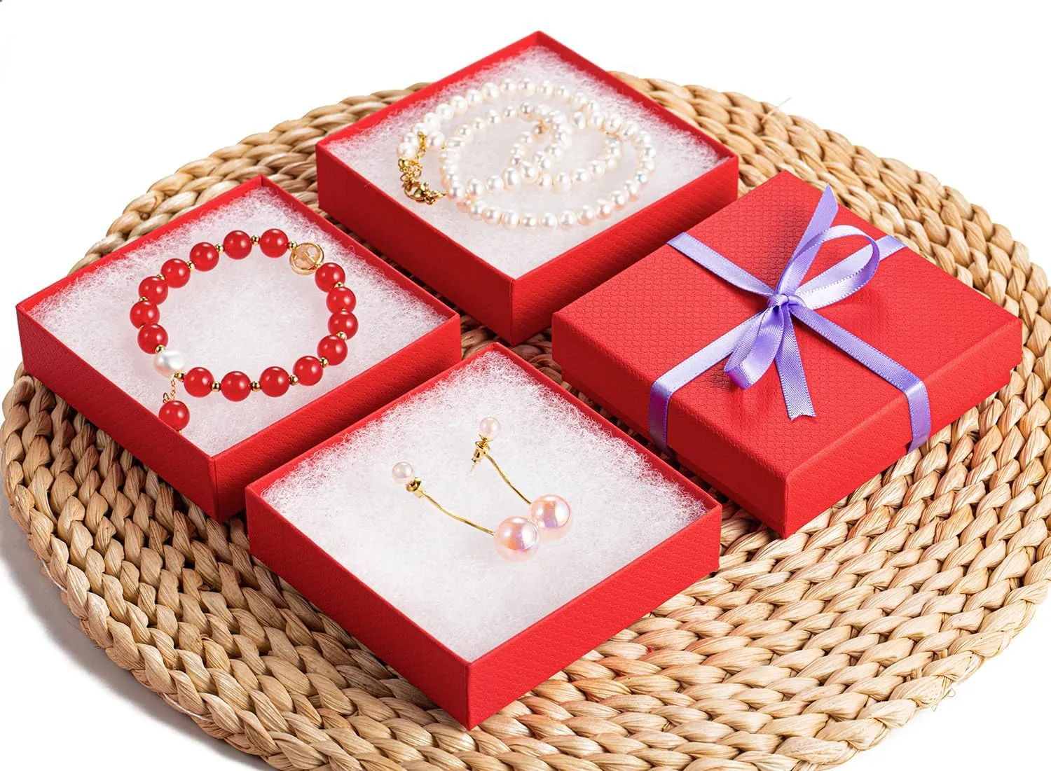GEFTOL Jewelry Gift Boxes 20 Pack 3.5x3.5x1 Inch Cardboard Jewelry Boxes,Small Gift Boxes for Jewelry Earrings Necklaces Handmade Bangles Bracelets(Red)